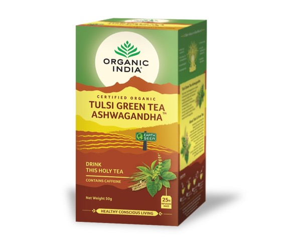Tulsi Green Tea Ashwagandha | Infusión Ayurveda Energizante y Antiestr